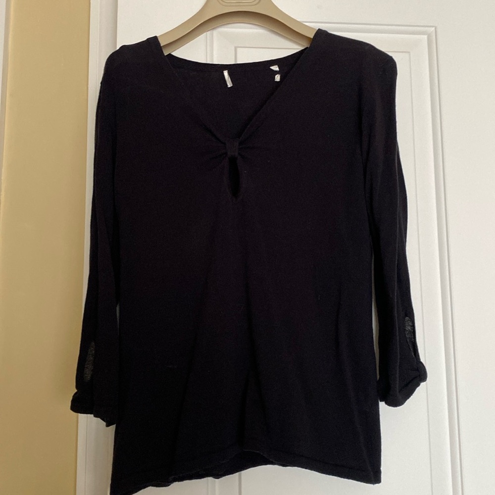 Italian Designer Thin Wool Cotton Stretch Sexy Cutouts Sweater Top